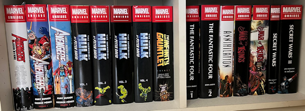 Other Marvel oversize hardcover and omnibus book shelf