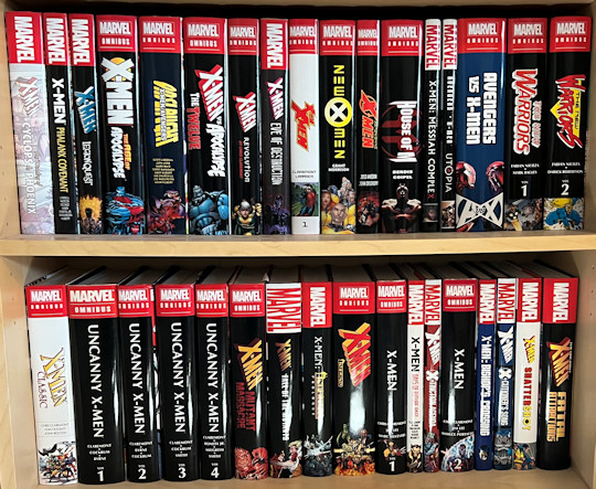 My X-men oversize hardcover and omnibus book shelf